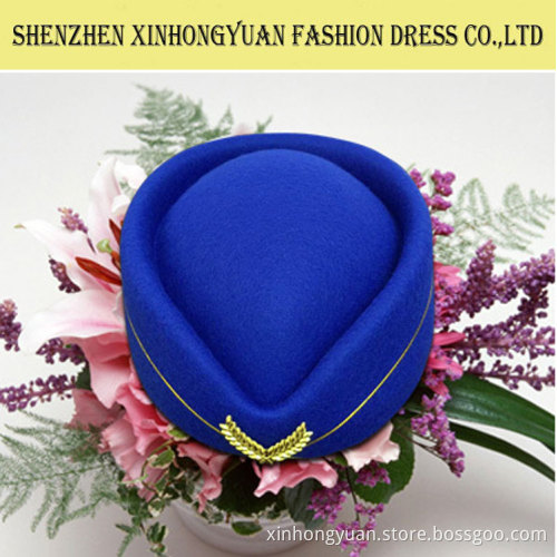 Custom 100% fashion wool felt stewardess hat stewardess cap